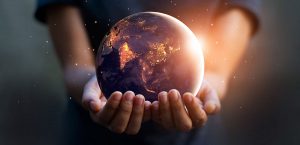 Earth inside hands