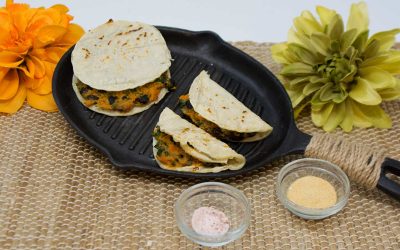 Sweet Potato Quesadillas with Kale